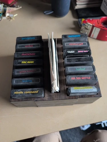 Vtg Lot of 14 Atari Video Game Program Cartridges W/ Some Manuals  2600 System