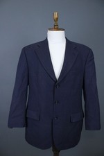 YVES SAINT LAURENT Navy Single Breasted Notched Lapel Blazer Jacket Size L