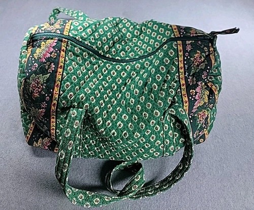 Vera Bradley Weekender Bag Classic Green Pink Floral Duffle Overnight Quilted