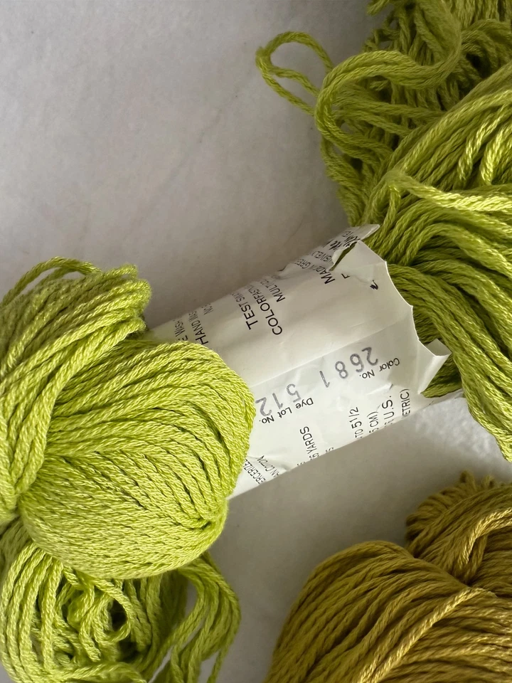 CEY Provenza Hilo 100% Algodón Egipcio 2 Madejas Verde NUEVO Foto 3 de 4