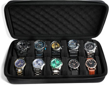 10 Slots Watch Travel Case, Hard Watch Case Storage Box Organizer for Men
