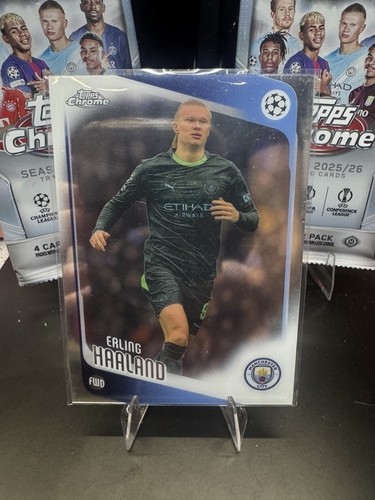 2025-26 Topps Chrome UEFA Champions League Erling Haaland #181 Manchester Base