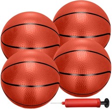 4 Pack Mini Basketballs for Mini Hoops, 6 Inch Inflatable PVC Basketball Ball...