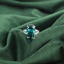 Valentines Deal Natural Apatite 925 Sterling Silver Wedding Band Ring Jewelry