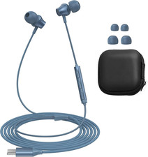 Wired Earbuds USB C Port In-Ear Earphones Braided Cord with Built-In Mic Ear Bud