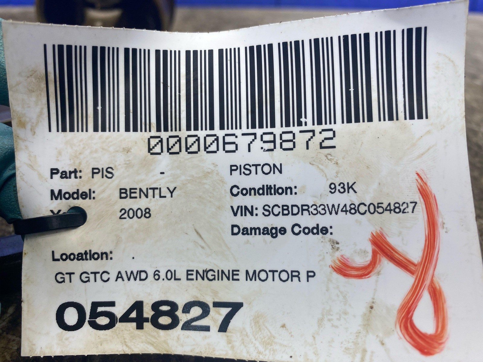 2003-2012 BENTLEY CONTINENTAL GT GTC AWD 6.0L ENGINE MOTOR PISTON CONNECTING ROD