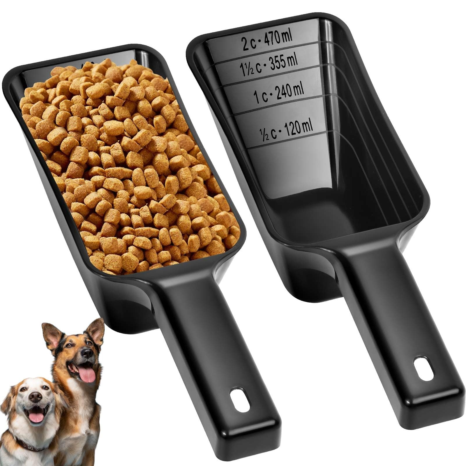 Scoop(2 Pack), Plastic Pet Food Scoop With Measuring Lines For...
