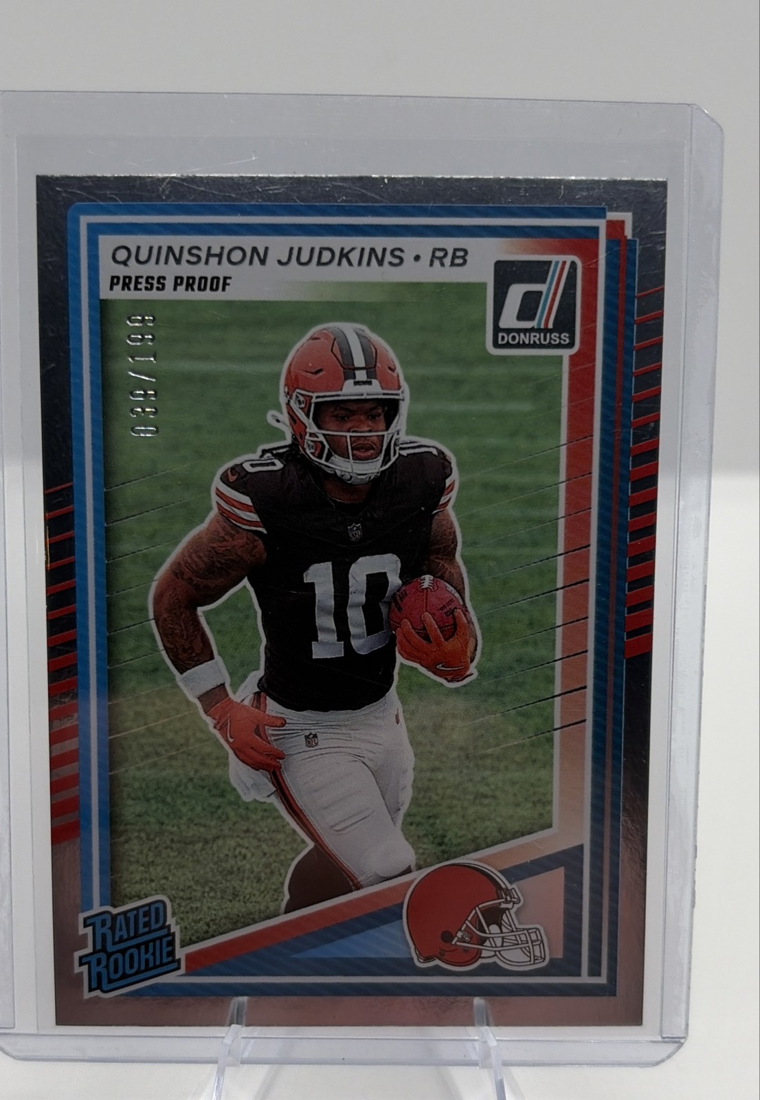 2025 Panini Donruss - Rated Rookie Quinshon Judkins #330 Press Proof Silver /199