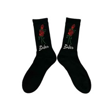 Baker Skateboards Socks Roses Black