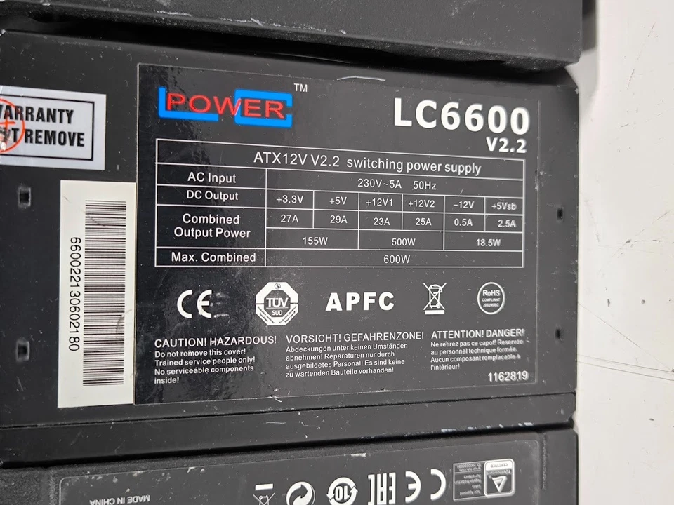 Lot De 4 Alimentations - LC POWER, COOLER MASTER, CORSAIR, HIPPER - Photo 2/4