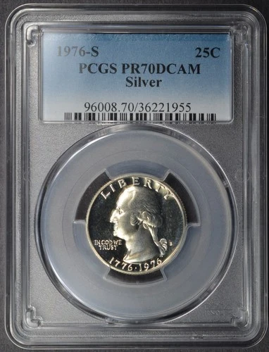 1976 S Silver Proof Bicentennial Quarter PCGS PR70 DCAM