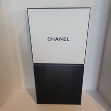 Authentic Chanel Gift Box Medium 9x9x3 Mint Condition Empty Folding Black White