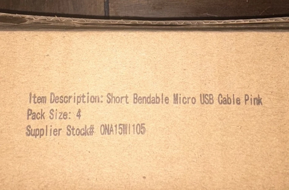 Case of 4 MICRO USB ONN pink mini SYNC & CHARGE CABLE connector, ONA15WI105 - Image 4 of 4
