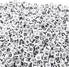 Augshy 500PCS White Letter Beads for Bracelets Making, Alphabet Beads for Bracel