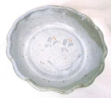Peggy Ahlgren Wilson Creek Pottery 7" Fluted Edge Tart Pie Plate Dish Stoneware