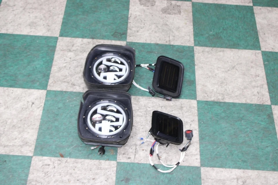 03-09 Hummer H2 Aftermarket Pair LH RH Headlight Head Light Lamps LED W/ Markers Foto 4 de 4