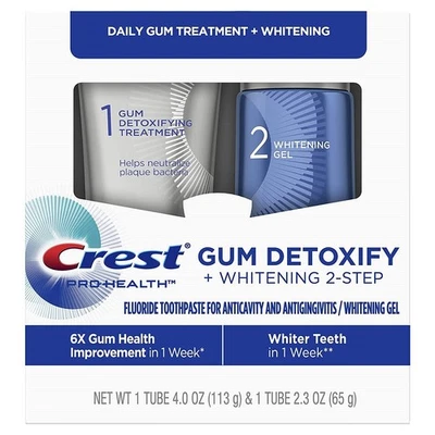 Crest Pro-Health Zahnfleisch entgiften täglich 2-Schritt-System, Zahnpasta + Gel - Bild 1 von 4