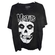 Misfits Fiend Skull Graphic T-Shirt Mens Large L Black Short Sleeve Punk Rock Te