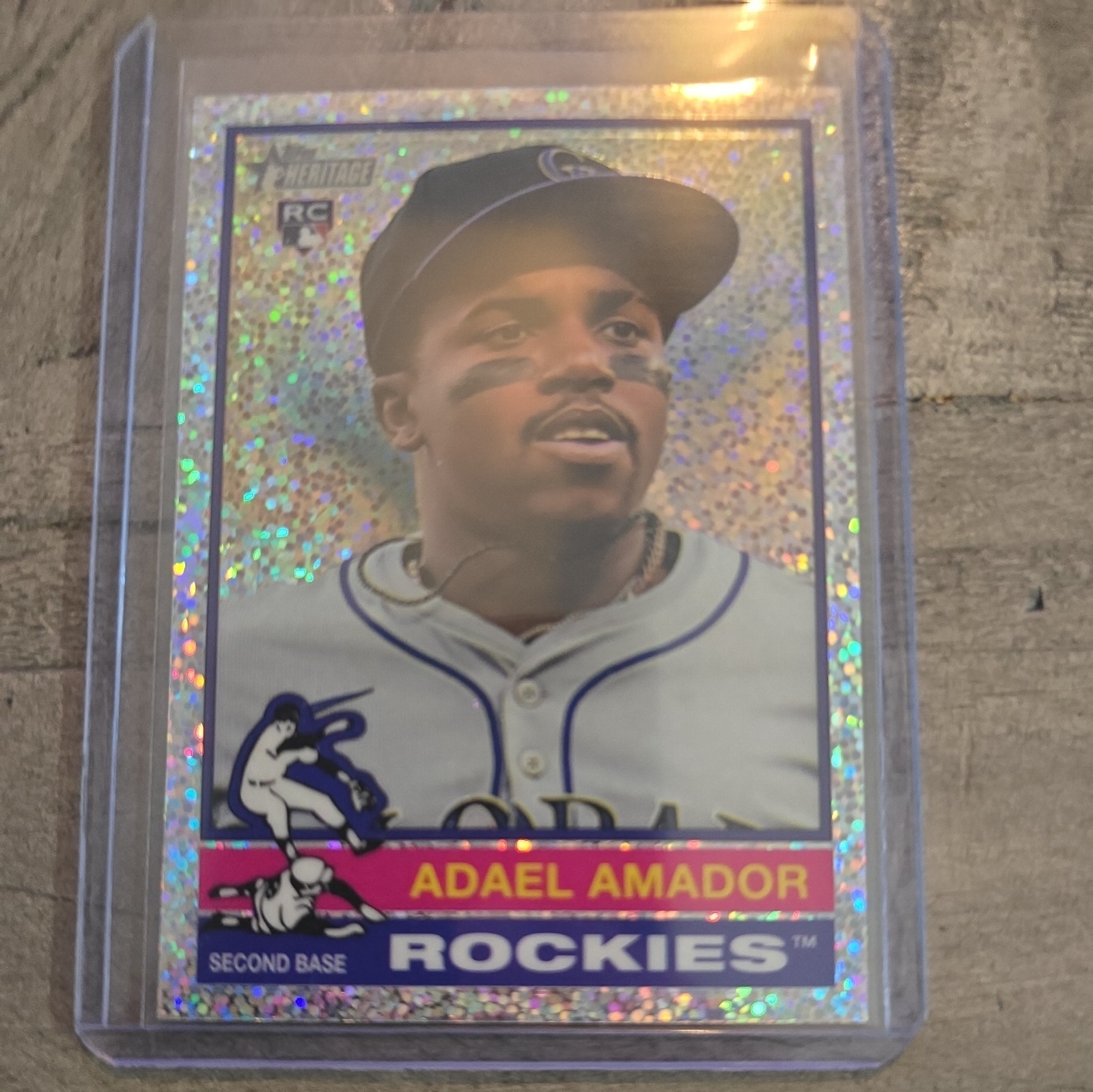 2025 Topps Heritage - #61 Adael Amador Silver Sparkle Chrome