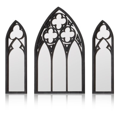 BOUMUSOE 3 Pack Gothic Mirrors, Cathedral Arch Frame, Tiny Gothic Room Decor ...