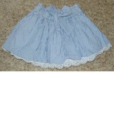 Girls Skirt Abercrombie X-Large Blue White Striped Elastic Waist Layered