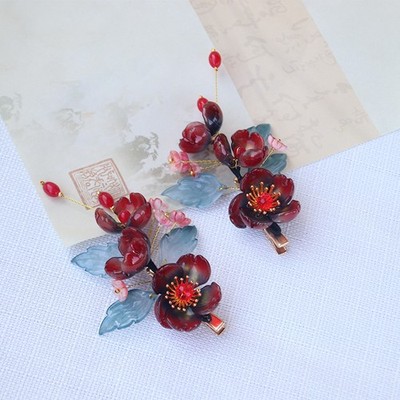 Hair Clip Ancient Style Cute Hanfu Floral Side Clip Hair Accessory