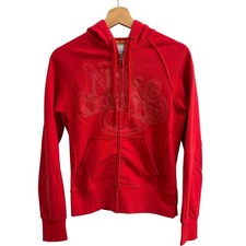 Vintage Nike Hoodie Medium Red Country Full Zip Raglan Sleeve Embroidered Rare