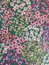 GREEN SPRING FLOWERS FABRIC BY THE YARD NEW