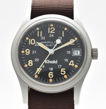 Vintage[EXC+5] Hamilton Khaki 9797 Black Dial Date 34mm Quartz Men’s Watch JAPAN