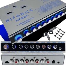 Hifonics HFEQ7 7-Band 9 Volts 1/2 DIN Pre-Amp Car Audio Graphic Equalizer with F