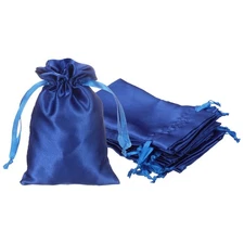 6Pcs 3.5" x 2.8" Satin Drawstring Favor Bags Satin Gift Bag, Sapphire
