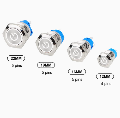 12/16/19/22MM Metal Push Button Switch Self-locking Self-resetting With light - Picture 12 of 12