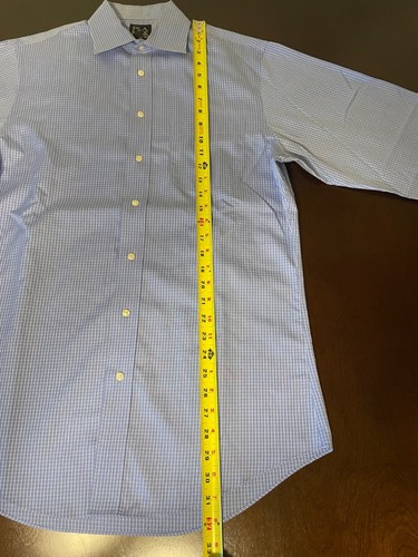 Jos A Bank Shirt Mens 15 1/2 - 34 Long Sleeve Blue Button Up Travelers Collectio - Picture 3 of 14