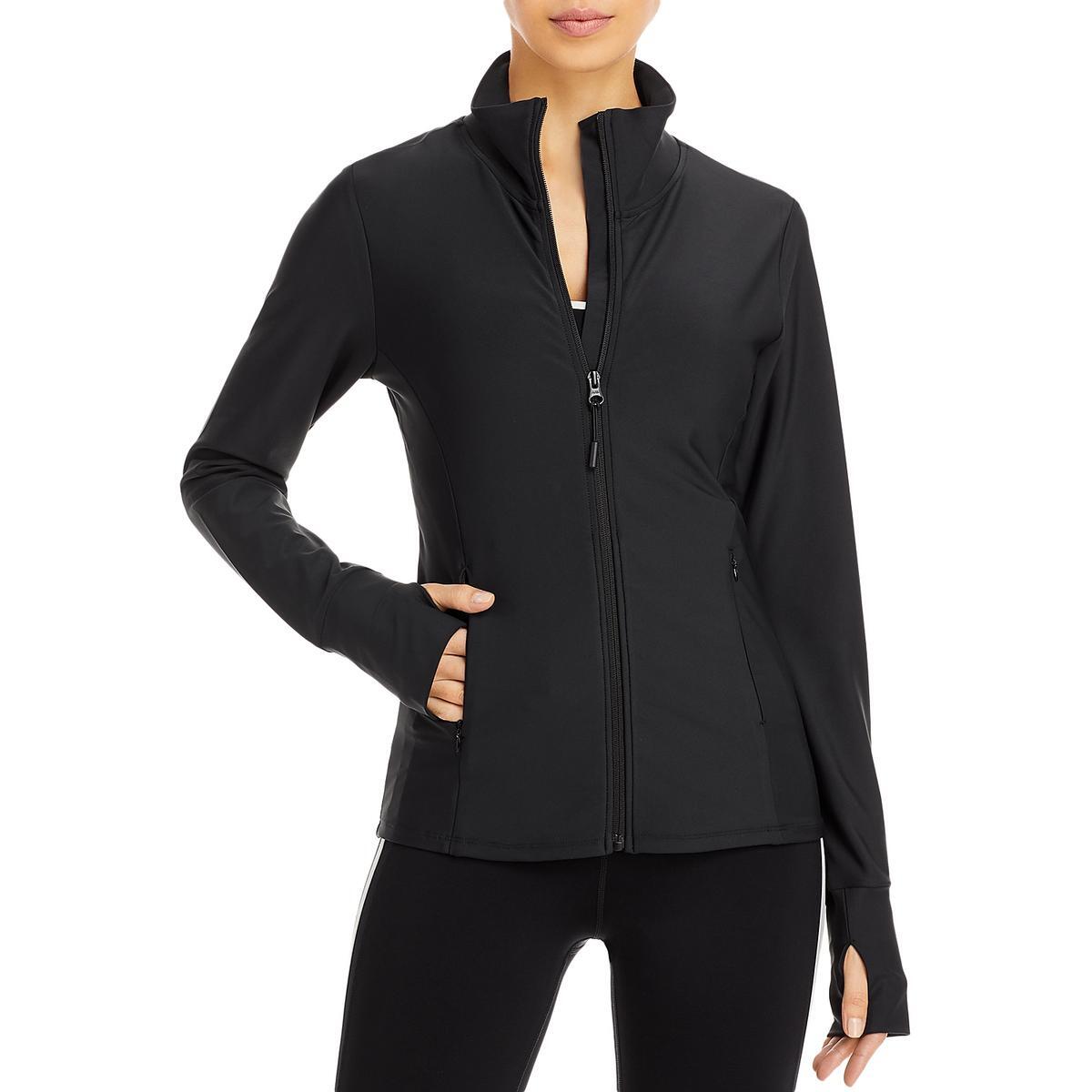 Женская спортивная куртка Aqua Womens Black Fitness Workout на молнии XS BHFO 9568