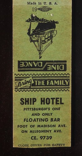 1940er BULLDOZED Schiff Hotel schwimmende Bar Madison Ave. Allegheny Ave Pittsburgh PA