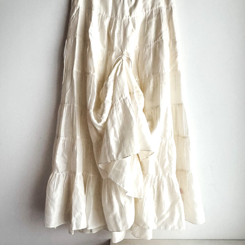 Calypso St Bath's White SILK Tiered Maxi Parachute Skirt S - Picture 4 of 7