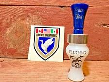 Echo Calls Acrylic Pure Meat Single Reed Duck Call-Blue Pearl/White