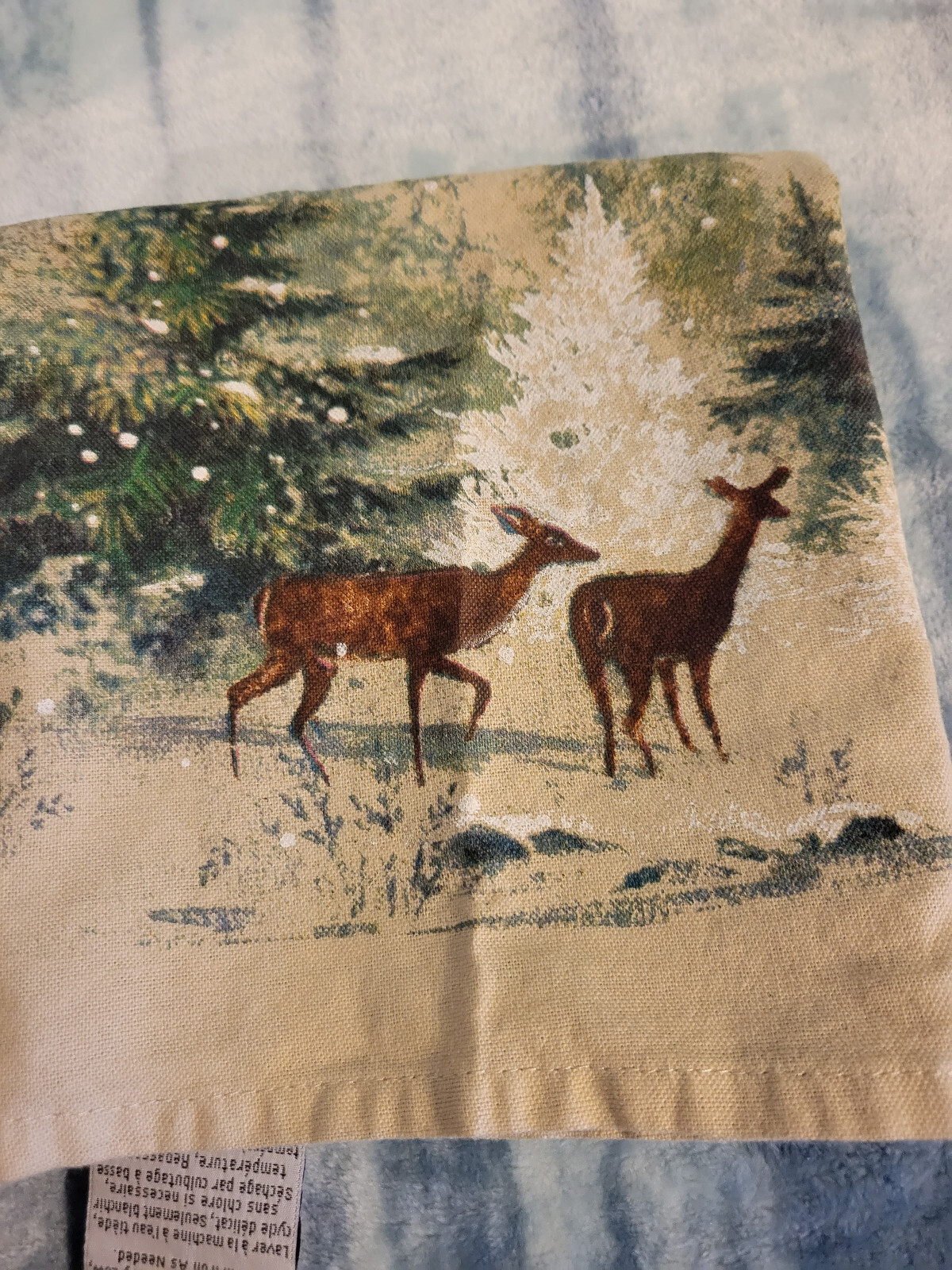 Pottery Barn Deer in Snow Dish Towel