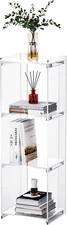 Acrylic Bookcase Cube Storage Bookshelf, Standing Display Bookshelf Floor Standi