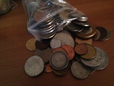 1 Swastika coin and 25 Unsearched Foreign Mixed World Coins Bulk Lot