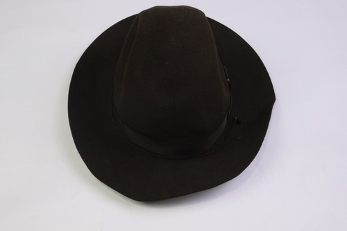 BORSALINO Fedora Hat Brown Solid Wool Casual Logo Feltro Rasato Size 7 1/4 - Picture 5 of 16