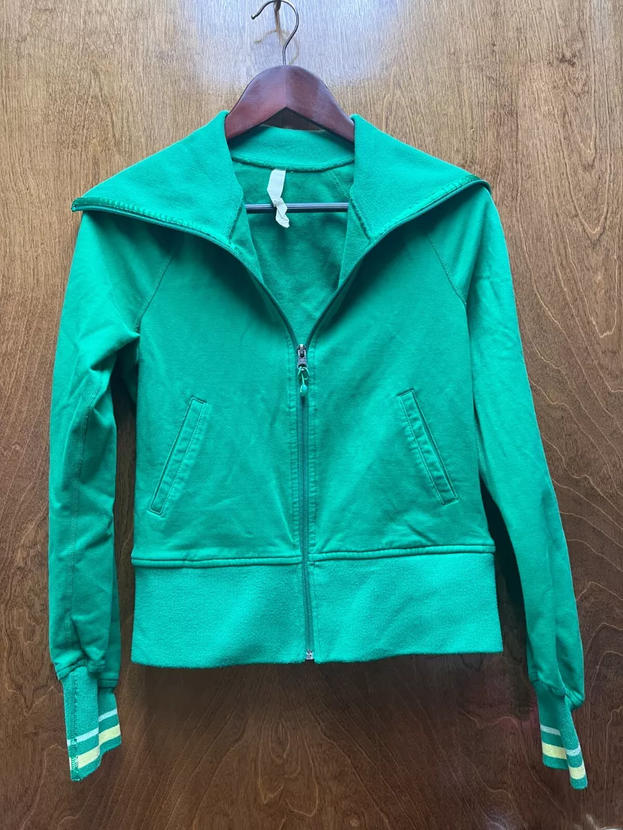 Women Lululemon Irish green cowl neck, zip up jacket. Size 8. Prev. Owned