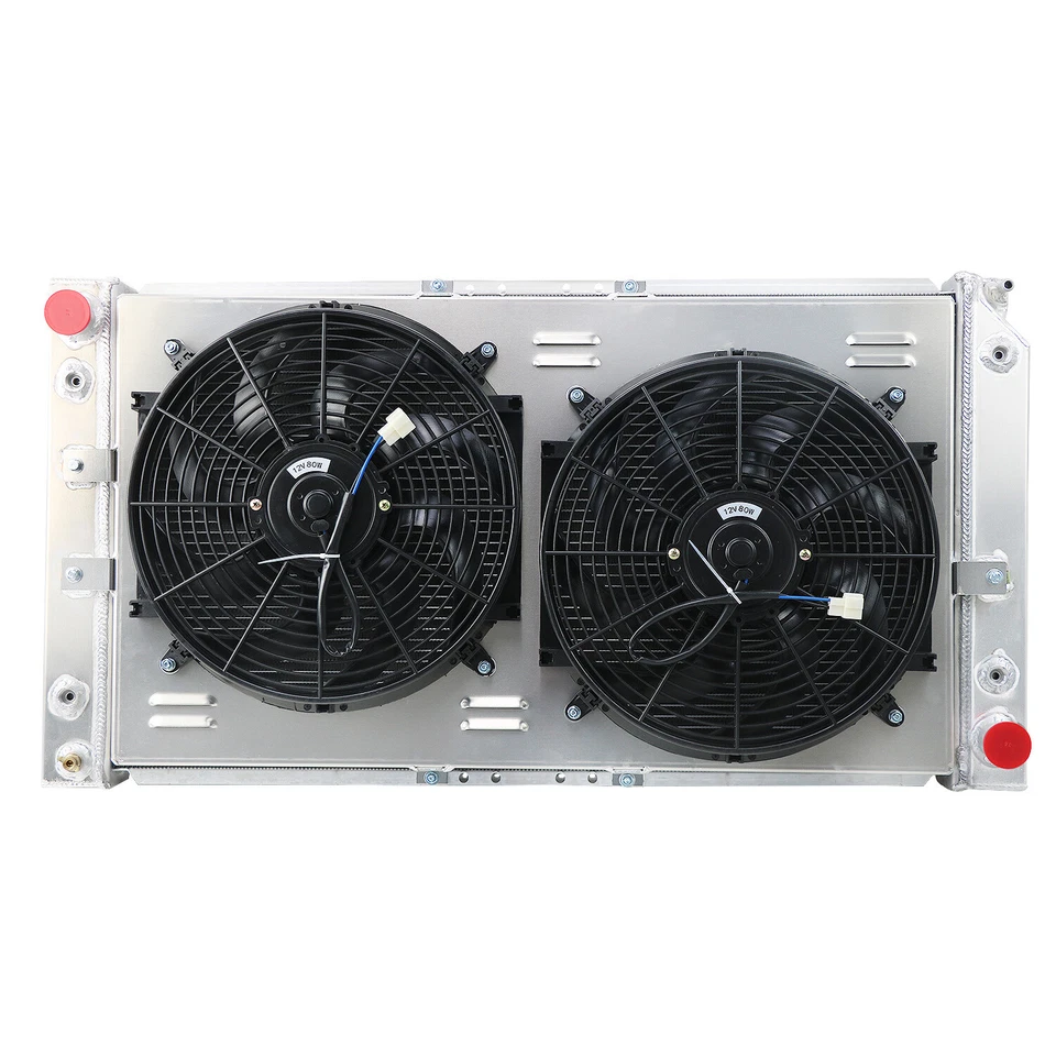 4 Row Radiator+Shroud Fan fit 1994-96 Chevy Caprice Impala Buick Roadmaster,5.7L - Image 3 of 4