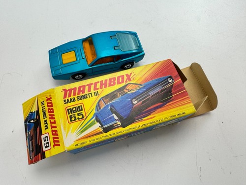 Matchbox Lesney Superfast No. 65 SAAB Sonett III blaumet. OVP - Bild 6 von 6