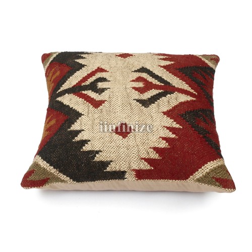 4 Set of Wool Jute Cushion Home Decor Handwoven Kilim Pillow Bohemian Pillowcase - Picture 90 of 120