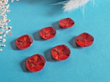 1035BBIS Splendid "Layette" Acid Red Lot Of 6 Vintage Buttons