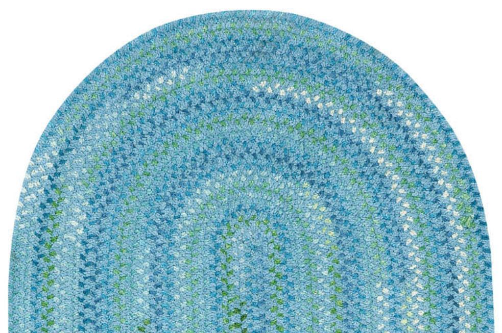 Capel Rugs Waterway Soft Cotton Chenille Braided Area Rug Deep Blue Sea