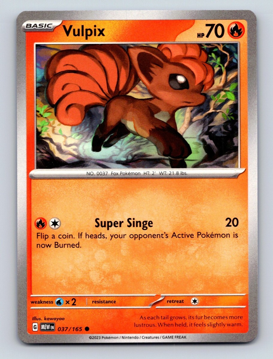 Vulpix HP 70 Super Singe Attack Rarity Orange Fox Pokémon Card | eBay