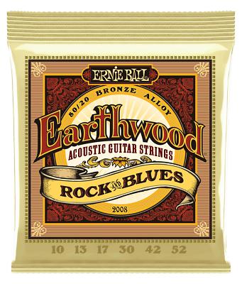 Ernie Ball 2008 Earthwood 80/20 Rock & Blues Saiten 10-52 Akustik Gitarre Bronze