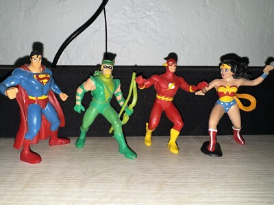 1991 D.C Comics Spain PVC Superman, Wonder Woman, green Arrow And Flash!!